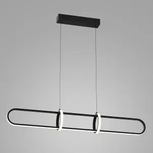 Luminosa Modern LED Hanging Pendant Black, Warm White 3000K 1300lm Dimmable