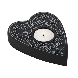 Something Different Talking Board Heart Tealight Holder Black (One Size)