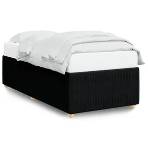 Berkfield Bed Frame without Mattress Black Single Fabric