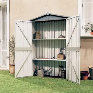 Tubac Garden Shed Galvanised Steel Outdoor Tool Storage Shed Grey