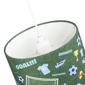 Sky Blue Themed Football Cotton Fabric Lamp Shade with Grass Background