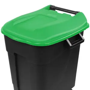 120 Litre Wheelie Bin with Foot Pedal - Green Lid