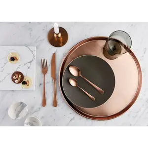 24 piece 18/10 stainless steel cutlery set for 6 people Copper