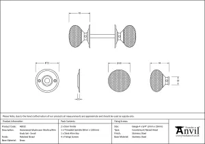 From The Anvil Polished Nickel Hammered Mushroom Mortice/Rim Knob Set