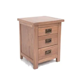 Padua 3 Drawer Bedside Table Brass Drop Handle