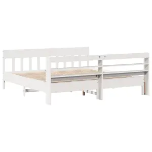 Berkfield Bed Frame without Mattress White 180x200 cm Super King Solid Wood Pine