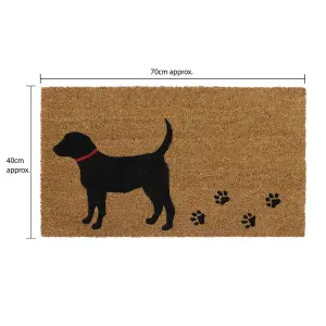 Eco-Friendly Latex Backed Coir Door Mat, Puppy Love