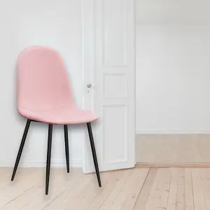 Dining Chair - Metal - L52 x W44 x H86 cm - Pink/Black