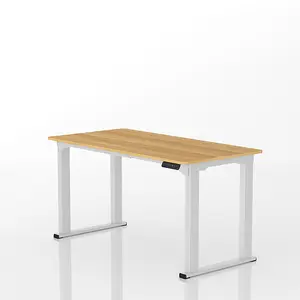 FlexiSpot Electrically Height-adjustable Desk 100kg Load Capacity in  White with 140x70cm Maple Desktop