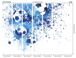 Origin Murals Football Splash Blue Matt Smooth Paste the Wall Mural 350cm wide x 280cm high