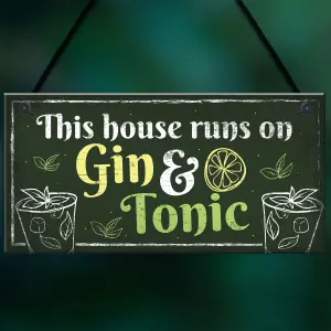 Red Ocean Gin Signs For Garden Shed SummerHouse Funny Party Gift Kitchen Wall Plaque Sign