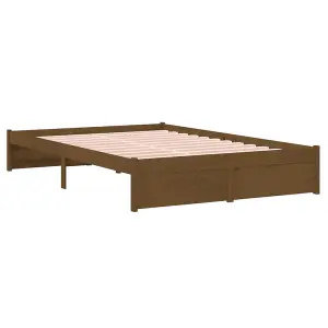 Berkfield Bed Frame Honey Brown Solid Wood 120x190 cm Small Double