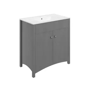 Exbury Grey Ash Freestanding Vanity unit & basin set (W)810mm (H)835mm