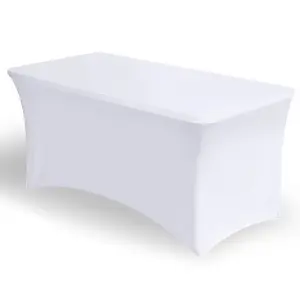 6FT Elastic Spandex Table Cover Party & Buffet Cloth for Standard Folding Tables