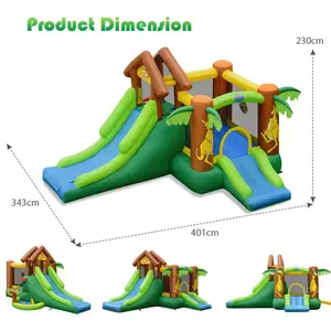 Inflatable Bounce House Slide Bouncy Jumping Castle Climbing Wall W/Air Blower