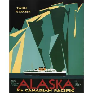 Vintage Metal Sign - Retro Advertising - Alaska Via Canadian Pacific Travel