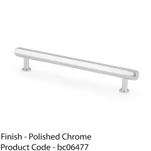 Industrial Hex T Bar Pull Handle - Polished Chrome 160mm Centres Kitchen Cabinet