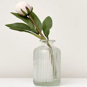 Melody Maison Clear Dimpled Glass Bottle Vase - 10cm