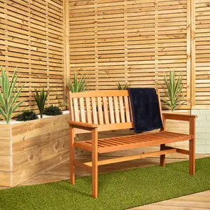 2 Seater Outdoor Traditional Wooden Garden Patio Bench