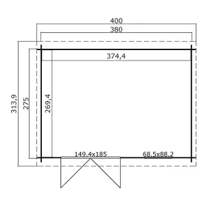 Lasita Osland Amira 275 - 2.75m x 3.8m - Pent Roof Log Cabin Summer House