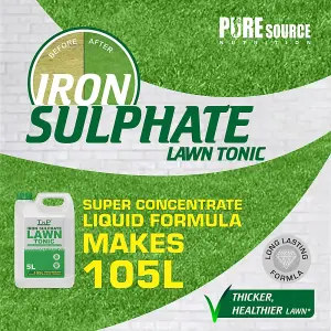 Iron Sulphate 10Litres Makes Grass Greener, Hardens Turf and Prevents Lawn Disease Makes upto 210L & Covers upto 100m2 by