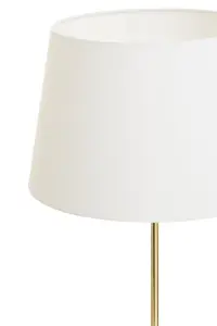 Interiors by Premier Shiny Brass Tapered Table Lamp, Easy-to-Use Switch Besides Lamp, Space-Saver Lounge Room Lamp