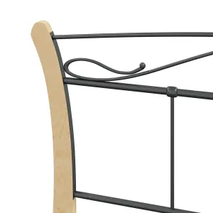 Berkfield Bed Frame Black Metal 140x200 cm