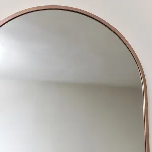 Melody Maison Rose Gold Oval Framed Wall Mirror 140cm x 40cm