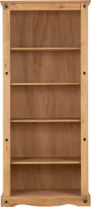 Corona Tall Bookcase in Distressed Waxed Pine