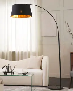 Arc Floor Lamp Black and Copper YABUS