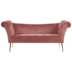 Velvet Chaise Lounge Pink NANTILLY