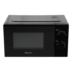 EMtronics 20 Litre Black Microwave 700W With Defrost and 35 Minute Timer