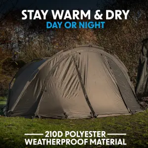 Dellonda Fishing Bivvy Tent 2-Man Waterproof UV Protection Quick Assembly - DL76