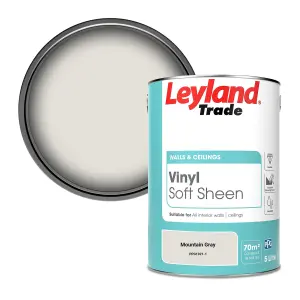 Leyland Trade Vinyl Soft Sheen Walls & Ceilings Emulsion Paint Mountain Gray (PPG1021-1) - 5L