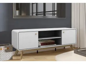 Loft24 Cassie TV-Stand with 2 Doors White