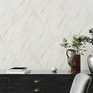 AS Creation Marble Granite White Wallpaper Metallic Detail Paste The Wall Vinyl