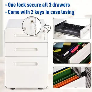 Uwharrie 3 Drawer Filing Cabinet White