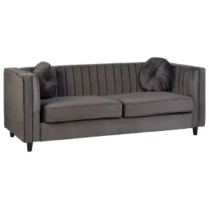 Interiors by Premier Farah 3 Seat Grey Velvet Sofa