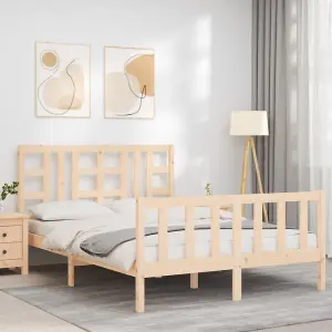 Berkfield Bed Frame with Headboard 160x200 cm Solid Wood