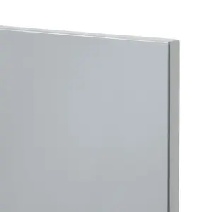 GoodHome Alisma High gloss grey slab High gloss grey Highline Cabinet door (W)600mm (H)715mm (T)18mm