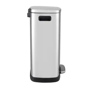 Stainless Steel Pedal Bin Trash Can Kitchen Bin Recycling Rubbish Bin 50L