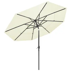 Berkfield 3-Tier Parasol with Aluminium Pole Sand 3 m