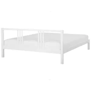 Wooden EU Super King Size Bed White VANNES