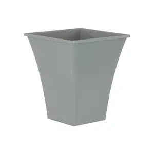 Wham Set 4 Metallica 23cm Square Plastic Planter Upcycle Grey