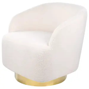 Armchair LAVIK Swivel Boucle Cream