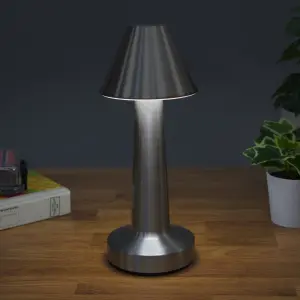 Global Gizmos Rechargeable LED Table Lamp - Silver