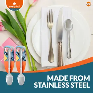 SOL Teaspoons Set of 12 - Stainless Steel Teaspoons Set of 6 x 2 for Dessert, Coffee ,  Tea Spoons 6 x 2 Dishwasher Safe