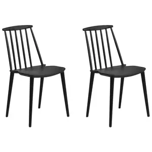 Set of 2 Dining Chairs VENTNOR Black