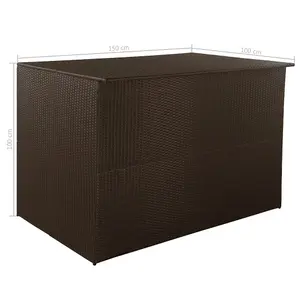 Berkfield Garden Storage Box Brown 150x100x100 cm Poly Rattan