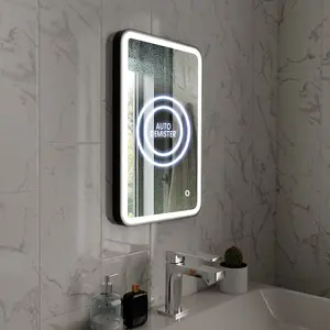 Harper & Harlow 400x600 Vela Matt Black LED Illuminated Bathroom Mirror